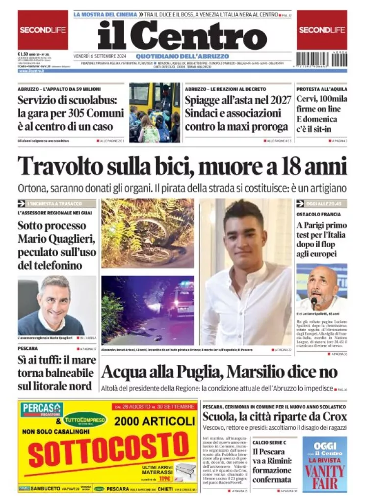 Prima-pagina-il centro-oggi-edizione-del-2024-09-06